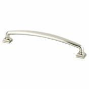 Berenson Tailored Traditional 6-5/16 Inch Center to Center Handle Cabinet Pull from the Timeless Charm Series Brushed Nickel