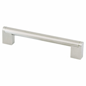 Berenson Studio 6-5/16" (160mm) Center to Center Urban Industrial Hollow Stainless Steel Cabinet Handle / Drawer Pull Stainless Steel