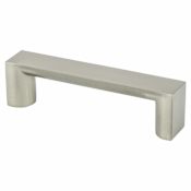 Berenson Elevate 3-3/4 Inch Center to Center Thick Squared Cabinet Handle / Drawer Pull Brushed Nickel