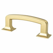 Berenson Hearthstone 3" Center to Center Bold Thick Farmhouse Cabinet Handle / Drawer Pull Modern Brushed Gold