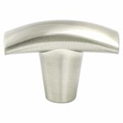 Berenson Meadow 1-3/4 Inch Elegant Curved T Bar Cabinet Knob / Drawer Knob Brushed Nickel