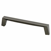 Berenson Swagger 6-5/16 Inch Center to Center Modern Angled Cabinet Handle / Drawer Pull Black Nickel