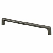 Berenson Swagger 8-13/16" (224 mm) - Center to Center Modern Angled Cabinet Handle / Drawer Pull Black Nickel
