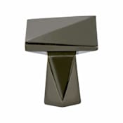 Berenson Swagger 1-3/16 Inch Modern Angled Square Cabinet Knob / Drawer Knob Black Nickel