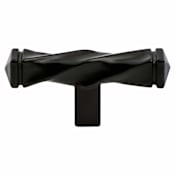 Berenson Rhapsody 2-1/2 Inch Twist "T" Bar Cabinet Knob / T Bar Drawer Knob Black