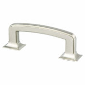 Berenson Hearthstone 3" Center to Center Bold Thick Farmhouse Cabinet Handle / Drawer Pull Brushed Nickel
