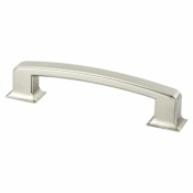 Berenson Hearthstone 6" Center to Center Thick Bold Farmhouse Cabinet Handle / Drawer Pull Brushed Nickel