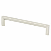 Berenson Metro 6-5/16" (160mm) Center to Center Square Cabinet Handle / Drawer Pull from Uptown Appeal Brushed Nickel