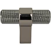 Berenson Radial Reign 2" Modern Diamond Knurled T Bar Cabinet Knob / Drawer Knob Black Nickel