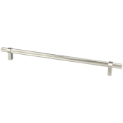 Berenson Radial Reign 18" Center to Center Modern Industrial Diamond Knurled Appliance Pull / Handle Brushed Nickel