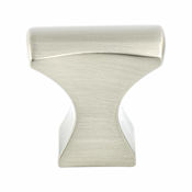 Berenson Aspire 1-1/4 Inch Modern Tapered Countour Hourglass Rectangular Cabinet Knob / Drawer Knob with Mounting Hardware Brushed Nickel