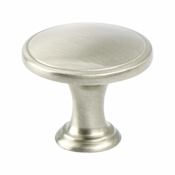 Berenson Oasis 1-1/4 Inch Slim Sleek Round Cabinet Knob / Drawer Knob Brushed Nickel