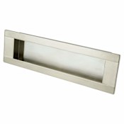 Berenson Seize 6-5/16 Inch Center to Center Recessed Flush Sliding Door / Pocket Door Pull by R. Christensen Brushed Nickel