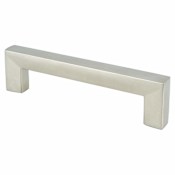 Berenson Square 3-3/4 Inch Center to Center Modern Cabinet Handle / Drawer Pull by R. Christensen Brushed Nickel