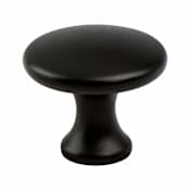 Berenson Contemporary Advantage Five 1-1/8" Simple Round Mushroom Cabinet Knob / Drawer Knob Black