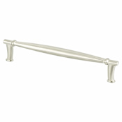 Berenson Dierdra 6-5/16" (160mm) Center to Center Elegant Tapered Bar Cabinet Handle / Drawer Pull Brushed Nickel