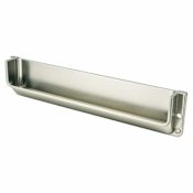 Berenson Recess 8 Inch Center to Center Cup Cabinet Pull by R. Christensen Brushed Nickel