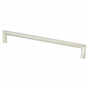 Berenson Metro 8-13/16" (224 mm) Inch Center to Center Square Corner Cabinet Handle / Drawer Pull with Mounting Hardware Brushed Nickel