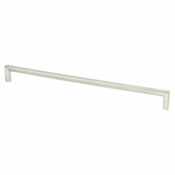 Berenson Metro Collection 12-19/32" (320 mm) Center to Center Square Corner Large Cabinet Handle / Drawer Pull with Mounting Hardware Brushed Nickel