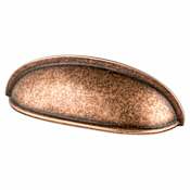 Berenson American Classics 3" Center to Center Timeless Cabinet Cup Pull / Drawer Cup Pull Weathered Copper
