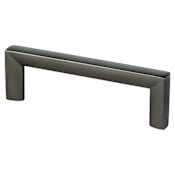 Berenson Metro 3-3/4" (96mm) Center to Center Modern Squared Corner Cabinet Handle / Drawer Pull Slate