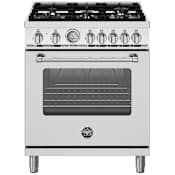 Bertazzoni Master 30 Inch Wide 4.7 Cu. Ft. Free Standing Dual Fuel Range Stainless Steel