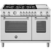 Bertazzoni Master 48 Inch Wide 7.1 Cu. Ft. Free Standing Dual Fuel Range Stainless Steel