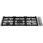 Bertazzoni Master 36 Inch Wide 5 Burner Gas Cooktop Stainless Steel