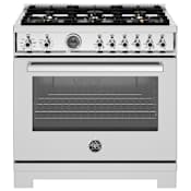 Bertazzoni Professional 36 Inch Wide 5.7 Cu. Ft. Free Standing Dual Fuel Range Stainless Steel