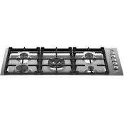 Bertazzoni Professional 36 Inch Wide 5 Burner Gas Cooktop with Side Controls Stainless Steel