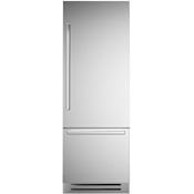 Bertazzoni 30 Inch Wide 14 Cu. Ft. Bottom Mount Right Hand Refrigerator - No Handle Stainless Steel