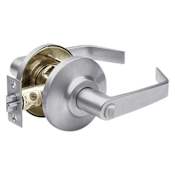 Best Access 7KC Series Privacy Door Lever Set with "15" Lever, "D" Trim, Standard Strike and 2-3/4" Backset Satin Chrome