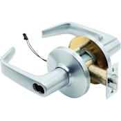 Best Access 9KW Series Electronic Keyed Entry Door Lever Set with "15" Lever, "D" Trim, S3 Strike and 2-3/4" Backset with Request to Exit - Less SFIC Satin Chrome