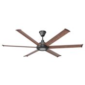 Big Ass Fans Bison 72" Smart LED Cross Bolt Mount 6 Blade Indoor / Covered Outdoor Ceiling Fan with Remote Control Black