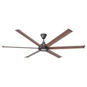 Big Ass Fans Bison 84" Smart LED Cross Bolt Mount 6 Blade Indoor / Covered Outdoor Ceiling Fan with Remote Control Black