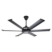 Big Ass Fans Mammoth 60" Cross Bolt Mount 6 Blade Indoor / Covered Outdoor Smart LED Ceiling Fan with Remote Control Black
