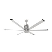 Big Ass Fans i6 72" 6 Blade Outdoor Smart Ceiling Fan with Remote Control and Brushed Silver Motor / Body Brushed Silver