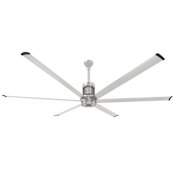 Big Ass Fans i6 96" 6 Blade Outdoor Smart Ceiling Fan with Remote Control and Brushed Silver Motor / Body Brushed Silver