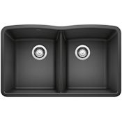 Blanco Diamond 32" Undermount Double Basin SILGRANIT Kitchen Sink Anthracite