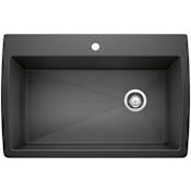 Blanco Diamond 33-1/2" Dual Mount Single Basin SILGRANIT Kitchen Sink Anthracite