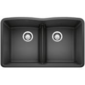 Blanco Diamond 32" Undermount Double Basin SILGRANIT Low Divide Kitchen Sink Anthracite