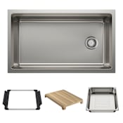Blanco Inteos 33" Undermount Single Basin Stainless Steel Kitchen Sink with Colander and Cutting Board Stainless Steel