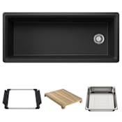 Blanco Inteos 45" Undermount Single Basin Granite Composite Kitchen Sink with Colander and Cutting Board Anthracite