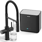 Blanco Aqua 0.76 GPM / 1.5 GPM Single Hole Pre-Rise Pull Down Kitchen Faucet with Cold Water Under Sink Filtration System Matte Black