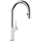 Blanco Urbena 1.5 GPM Single Hole Pull Down Kitchen Faucet Chrome / White