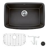 Blanco Precis 32" Undermount Single Basin Granite Composite Kitchen Sink with Basin Rack and Basket Strainer Anthracite