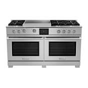 BlueStar 60 Inch Wide 10.2 Cu. Ft. Free Standing Dual Fuel Range with Griddle and X-8 Sealed Burners (LP) Stainless Steel