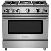 BlueStar Nova Series 36 Inch Wide 5.1 Cu. Ft. Free Standing Natural Gas Range with 12 Inch Wide Charbroiler Stainless Steel