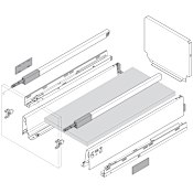 Blum TANDEMBOX 15 Inch Adjustable Pull Out Trash Can System with Full Extension Slides - Bins Not Included Silk White
