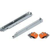 Blum TANDEM 21 Inch Full Extension Concealed Locking Drawer Slides with 100 Pound Weight Capacity and Soft Close - Pair Zinc